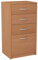 MATKAM Kommode mit Vier Schubladen H B T 85 x 45 x 35 cm, Griffe in satinierter Metall-Optik Schublade B T 32 x 33 cm, Führungsschienen aus Metall (Erle)
