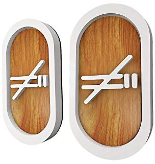 DOJA BARCELONA | Cartel para Baño | Prohibido Fumar | PACK 2 | Color Madera | 100mm x180mm | Simbolo Adhesivo WC Puerta | Placa Pegatina para Aseo, Aseos Cartel, Vinilo Adhesivo, Señal de lavabo