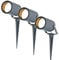 3 focos de jardín Spikey LED con pincho de tierra - GU10 5 Watt 2700K - Antracita IP65 Impermeable - Foco de punción para iluminar Jardín, Terraza, Plantas, Senderos, Arbustos Jardín Iluminación Foco