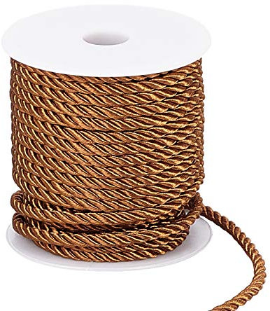 PH PandaHall 5mm Corda Intrecciata in Poliestere Cordino Decorativo Ritorto, 18m Filo di Corda Marrone a 3 Strati per Decorazioni per la Casa Avvolgimento Regalo Natale Fai Da Te