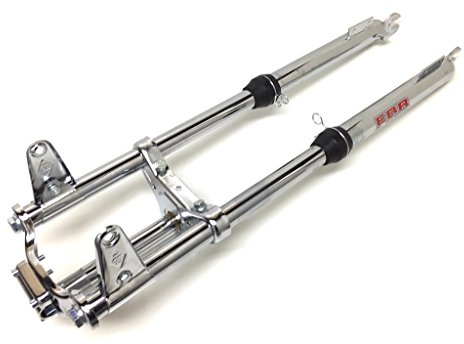 Chrom Federgabel + 10cm komplett passend für Puch Maxi S N X 30 | Neue verchromte Federgabel 660mm | Hochwertige Mofa-Gabel