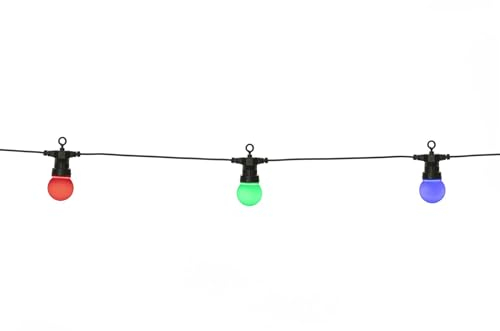 LITE BULB MOMENTS Smart Outdoor Light Chain 14m | Partybeleuchtung | 15 x Globe 5cm | Wasserfeste Lichterkette IP65 | App-gesteuert | +16 Mio Farben | dynam. Szenen | Musik-Sync