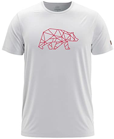 FORSBERG Finnson T-Shirt mit stylischem Bär Brustlogo Rundhals für Herren in Vier verschiedenen Farbkombinationen, Farbe:Weiss, Größe:3XL