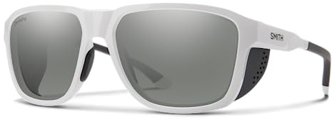 SMITH Embark Sunglasses – Performance Sports Sunglasses with Removable Side Shields for Skiing, Snowboarding & More – For Men & Women – White + Platinum ChromaPop Polarized Mirror Lens