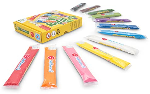 Sabbiarelli Sand-it For Fun - Nachfüllpackung, mit 12 Nachfüllpackungen 50 g mit mehrfarbigem, ungiftigem und sicherem Naturmarmorsand, für handwerkliche und künstlerische Aktivitäten, für Kinder 3+