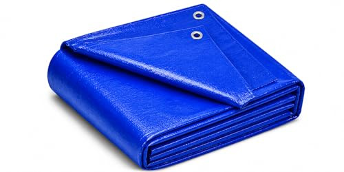 10 x 10 m Blue Heavy Duty Tarpaulin Waterproof Cover Tarp Ground Camping Sheet Tent