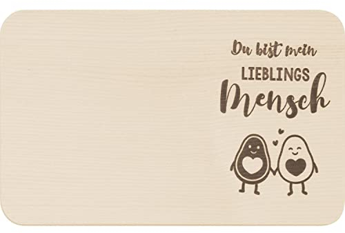 GRUSS & CO Holzbrettchen Motiv Avocdo | Schneidebrettchen aus Ahornholz, mit eingebranntem Text, 24 cm x 15 cm x 1 cm | Brotzeit, Frühstück, Kochen, Geschenk | 48069