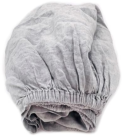 JOWOLLINA Spannbettlaken aus 100% Leinen Stonewashed (160 x 200+25 cm, Melange Grau)