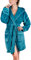 Gräfenstayn Bademantel Damen flauschig mit Kapuze - Kuschelfleece - Öko-Tex Standard 100 - Morgenmantel leicht & kurz - Größe (XL, Türkis)