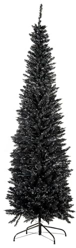 Christmas Tree World | 8ft Artificial Unlit Black Italian Pencilimo | Bushy and Luxury Quality PVC Tips | Easy to Assemble and Take Down | 64cm Diameter