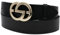 AnnaMatoni Damen Leder Gürtel weiches Rindleder 3mm stark mit Modischer Hochwertiker Koppel Schließe in Gold 4cm breit Damen Ledergürtel echt Leder (Schwarz 790, TW105-120cm Gesamtlänge)