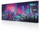 aportt Retro Japanese Anime Gaming Mouse Pad XL Cool Dark Purple Red Vaporwave City Extended Large Desk Mat Big Mousepad Non-Slip Rubber Base Stitched Edge Long for Desktop Computer,31.5×11.8 in