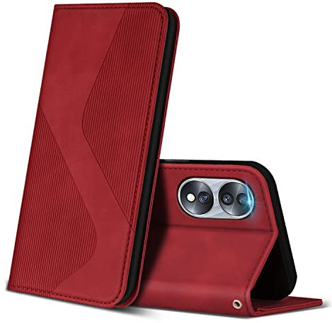 ZONNAVI Cover per Honor 70, Flip Custodia Pelle PU con [Slot Cart] [Supporto Stand] [Magnetica], Cover a Libro Portafoglio per Honor 70 (Rosso)