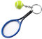 RIXERKOC Porte-clés en forme de raquette de tennis - En métal - Pendentif en forme de balle de tennis - Cadeau pour le sport, bleu, M