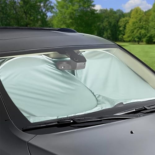 A2ZWORLD Parasol para parabrisas de coche, tamaño 150 x 70 cm, parasol plegable, universal para coche
