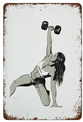 Motivation Workout Fitness Wandkunst Gym Lift Gym Lifting Sport 14 x 20,3 cm Wanddekoration Retro Kunst Blechschild Lustige Dekorationen für Zuhause Bar Pub Cafe Bauernhof Zimmer Metallposter