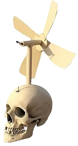Totenkopf-Windspiel, Totenkopf-Windmühle, Outdoor-Metall-Skulptur, Metall-Skulptur, Eisenschädel Whirligig für Halloween, Outdoor, Hof, Rasen und Gartendekoration