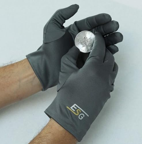Microfaser Handschuhe für Edelmetalle Silbermünzen Münzen Barren Größe S-L ESG World of Coins (S)