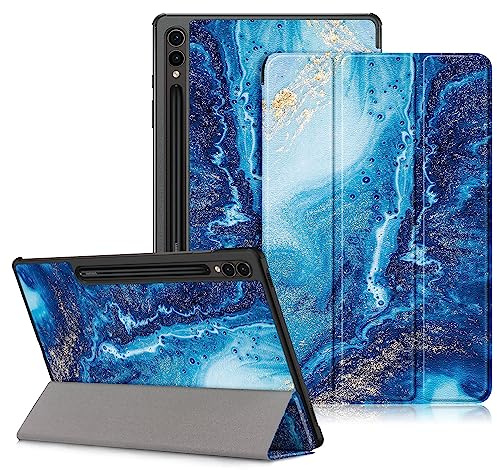 DINGGUAGUA Hülle für Samsung Galaxy Tab S10 Plus 12.4 2024,Galaxy Tab S9 FE+ Plus,Galaxy Tab S9 + Plus 12.4 Zoll 2023 SM-X820/X826B X610/X616 X810/X816B/X818U Tablet, Die Wellen