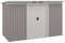Outsunny 9ft x 4ft Metal Garden Shed, Outdoor Tool House with Foundation Kit, Ventilations and Double Doors, Light Grey