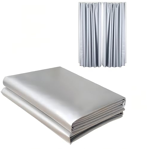 KAIWEYBOBO 100% Verdunkelungsvorhänge Fensterblenden mit Vorhang Track selbstklebend, Vollschattierung Jalousie für Fenster, doppelte Silberbeschichtung Blackout Oxford Stoff (0.8 * 1.4m)