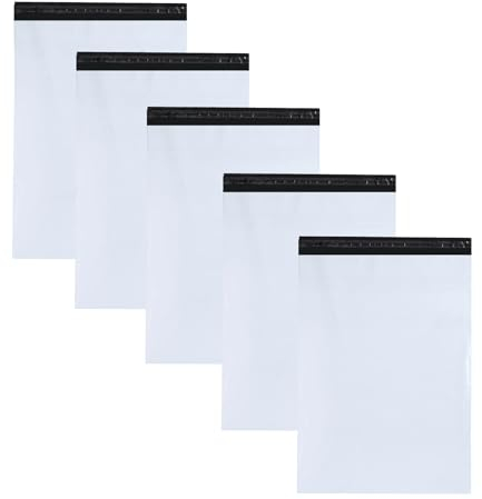 BIGJIYU 5 Stück Verzendzakken 60x80cm Versandtaschen Groß XXL,Versandbeutel Groß Plastik Wasserdicht Selbstklebend Taschen für Paketversand