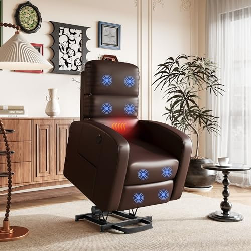 FLEXISPOT Recliner Armchair Electric Lift Recliner for Elderly Brown