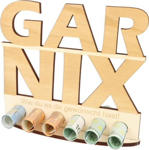 XL Geldgeschenk aus Holz|Geschenkidee|Gutscheinverpackung|witziges Geschenk|Geldgeschenk für Frauen und Männer (Gar Nix!)