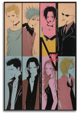 Szzmyo Anime-Poster, Leinwanddruck, Motiv: Nana, Schlafzimmer, Wohnzimmer, Dekoration, 30 x 45 cm, ungerahmter Stil
