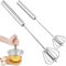 2 batidores semiautomáticos de acero inoxidable, batidor de mano semiautomático, batidor de mano para batir, batir, batir, mezclar (12 pulgadas + 10 pulgadas)