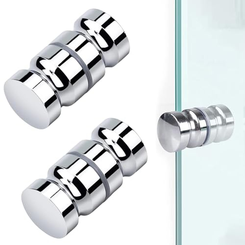 Pomello per Porta Doccia,Confezione da 2 Pomelli per Porta, M8 x 30 mm, Pomello per porta Doccia, Acciaio Inossidabile, Maniglia per Doccia, per Porta Doccia, Porte in Vetro, porta Scorrevole