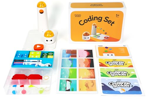 Programmierbar Roboter Kinder ab 4-10, MatataStudio Coding Set Programmierbarer Roboter Spielzeug Bausatz mit DIY Physikalische Programmiermodul für Anfänger No App & WiFi STEM Lernspielzeug Geschenke