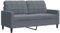 vidaXL Sofa 2-Sitzer, Polstersofa Doppelsofa für Wohnzimmer, Couch Loungesofa Metallgestell, Zweisitzer Samtsofa Sitzmöbel, Modern, Dunkelgrau 140cm Samt