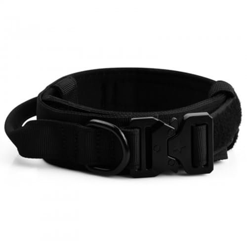 Top-Qualität Tactical Hundehalsband, Schwarz, M, Komfort und Haltbarkeit für mittlere und große Hunde, Perfekt für Training und Outdoor-Abenteuer