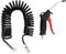Kit à air comprimé - Tuyau spiralé - Noir - 5 m - Pour pistolet de soufflage pour camion, voiture, bateau, pression maximale 13 bar, Iveco Stralis, Man TGX