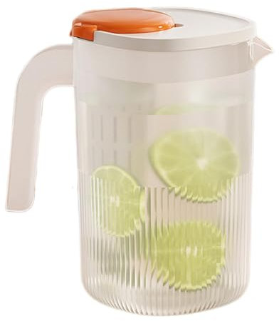 Drink Pitcher | Large Capacity Pitcher | Cold Water Pitcher, 2200ml Beverage Jar, Cold Tea Pitcher, Refrigerator Pitcher, Fridge-Friendly, Cold Tea Containers Built-In Filter for Lemonade Juice