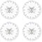 YöL Set Of 4 Dinner Plates Christmas White And Grey Stag Design Porcelain Festive Dinner