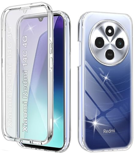 Custodia per Xiaomi Redmi 14C 4G di Jofun: Antiurto, Protezione Schermo Integrata, Trasparente, Full Body, Protettivo, TPU, Cover Trasparente, Clear