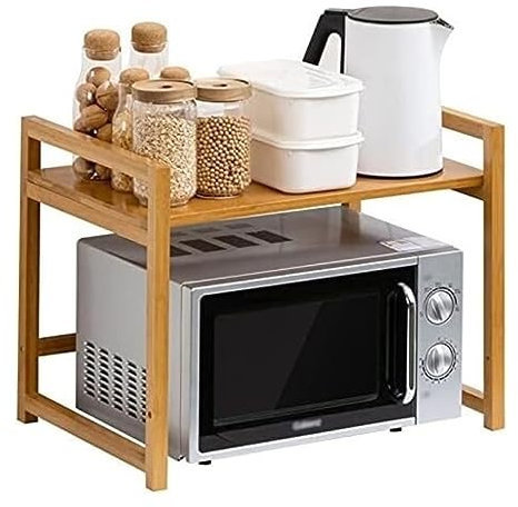 Support pour micro-ondes à 2 niveaux - Étagère de rangement de cuisine - Support de four à micro-ondes (A 55 x 35 x 42 cm)