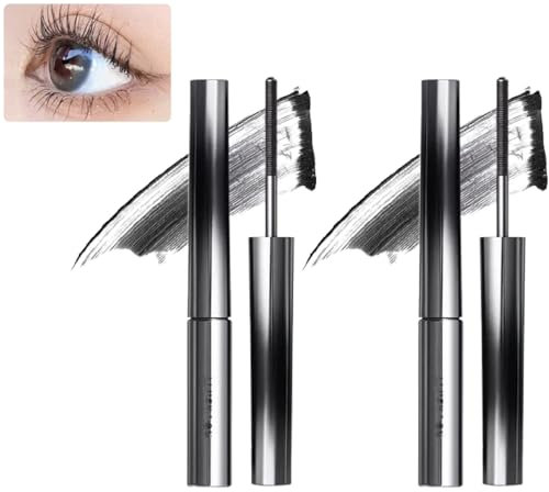 Facelove Iron Wand Mascara, Facelove Iron Eye Eisenlocke Mascara, 3D Curling Eyelash 𝐈𝐫𝐨𝐧 𝐌𝐚𝐬𝐜𝐚𝐫𝐚 mit Wimpernzange, wasserfest, langanhaltend und wischfest (2PCS* Black)