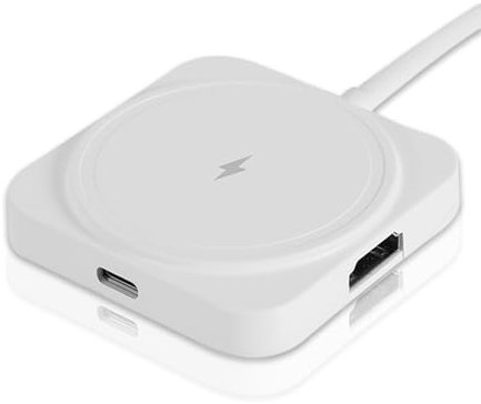 Dock De Carga Multifuncional inalámbrico,Hub USB C,Docking Station 5 en 1,Wireless Charging,2X USB 3.0 y USB-C 5Gbps,HDMI 4K@30Hz,Compatible con Android,PC y Portátiles, MacBook AirMac Mini
