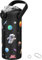 MYFOREST 400 ml Bouteille d'eau isotherme pour enfant, acier chirurgical, motif original haute résolution, compatible lave-vaisselle, badge nominatif, mousquetons (Noir, Espace)