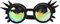 equlup Steampunk -Brille, Retro PC ABS Kaleidoscope Rave -Brille mit elastischen Band Halloween Kostüm für Punk Cyber ​​Gothic Cosplay Party (Schwarz)