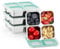 Misichao Stainless Steel Snack Boxes with 4 Compartments | Reusable Snack Containers Small Bento Lunch Box for Kids Adults Divided Meal Prep Containers for School Work and Travel 2 Pack (Blue-4)