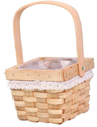 Colcolo Handkorb Aufbewahrungskorb Mehrzweckdekor Tisch Herzstück Pflanzer Korb Rattankorb für Regal Office Bauernhaus Yard