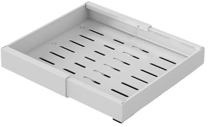 Plateau Tiroir Coulissant Cuisine à Largeur RéGlable (32-52 L x 42 P x 7.5 H Cm), Tiroir Telescopique Cuisine Adhesif, Organiseurs De Placards, Rangement Cuisine Sous Evier Cuisine,Sans PerçAge, Blanc