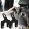 Qirc Car Bag Hooks, 2 Packs Leather Headrest Bracket Auto Storage Hook, 2 in 1 Car Seat Head Rest Hanger, for Hanging Purse Handbags Shopping Bags (Black white line)