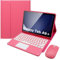 HLTOOP Funda con Teclado (Incluye Ñ) para Samsung Galaxy Tab A9 Plus de 11 Pulgadas, Teclado Bluetooth Desmontable con Panel Táctil, Portalápices Integrado Y Ratón para Tableta.,Rojo