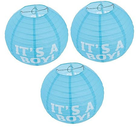 SHINEOFI 3Piezas Linternas Para Revelación De Género Decoración Para Fiestas Para Cumpleaños y Celebraciones Infantiles