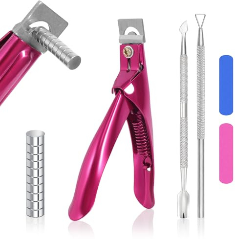Acryl Nagelknipser Gelnägel Set Edelstahl 10 Magnete 2 Schleifstreifen und 2 konische Nagelschere Maniküre Spitze Cutter Hochwertiger Nagelknipser